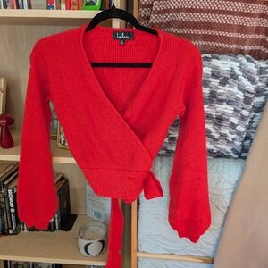 Lulu's wrap cropped sweater